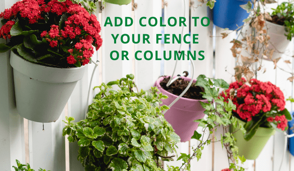 add color to fences with landscaping